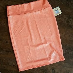 Pink coral SHIMMERY shiny stretch solid